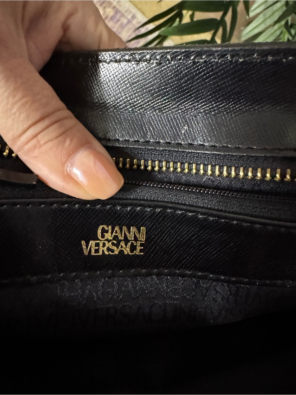 Gianni Versace Vintage Black Leather Satchel - Picture 5 of 8